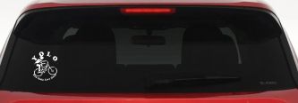 YOLO You Only Live Once Mountain Biker Sports Car or Truck Window Decal Sticker (White)