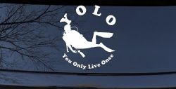 YOLO You Only Live Once Skuba Diving Sports Car or Truck Window Decal Sticker
