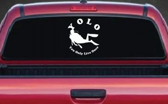 YOLO You Only Live Once Skuba Diving Sports Car or Truck Window Decal Sticker