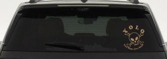 YOLO You Only Live Once Cute Skull Skulls Car or Truck Window Decal Sticker (Light Brown)