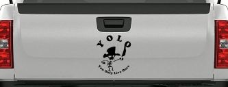 YOLO You Only Live Once Cute Pirate Funny Car or Truck Window Decal Sticker (Black)