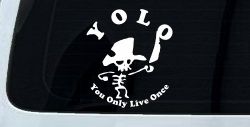 YOLO You Only Live Once Cute Pirate Funny Car or Truck Window Decal Sticker