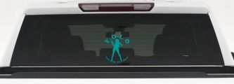 YOLO You Only Live Once Girl Machine Gun Military Car or Truck Window Decal Sticker (Turquoise)