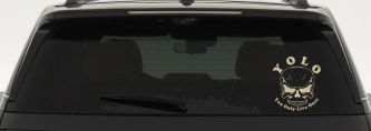 YOLO You Only Live Once Mean Skull Skulls Car or Truck Window Decal Sticker (Desert Sand)