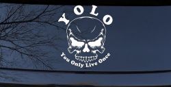 YOLO You Only Live Once Mean Skull Skulls Car or Truck Window Decal Sticker