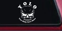 YOLO You Only Live Once Mean Skull Skulls Car or Truck Window Decal Sticker