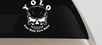 YOLO You Only Live Once Mean Skull Skulls Car or Truck Window Vinyl Decal Sticker