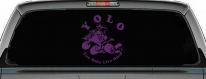 YOLO You Only Live Once Fourwheeler Off Road Car or Truck Window Decal Sticker (Violet)