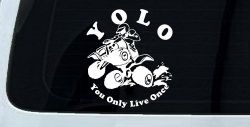 YOLO You Only Live Once Fourwheeler Off Road Car or Truck Window Decal Sticker