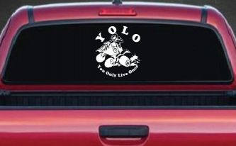 YOLO You Only Live Once Fourwheeler Off Road Car or Truck Window Decal Sticker