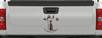 YOLO You Only Live Once Grim Reaper Funny Car or Truck Window Decal Sticker (Brown)