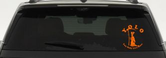 YOLO You Only Live Once Grim Reaper Funny Car or Truck Window Decal Sticker (Orange)
