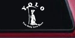 YOLO You Only Live Once Grim Reaper Funny Car or Truck Window Decal Sticker