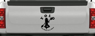 YOLO You Only Live Once Shopping Car or Truck Window Decal Sticker (Black)