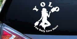 YOLO You Only Live Once Shopping Car or Truck Window Decal Sticker