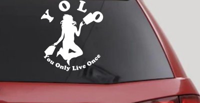 YOLO You Only Live Once Shopping Car or Truck Window Vinyl Decal Sticker