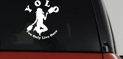 YOLO You Only Live Once Shopping Car or Truck Window Vinyl Decal Sticker