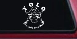 YOLO You Only Live Once Big Bull Western Rodeo Ranch Farm Car or Truck Window Decal Sticker