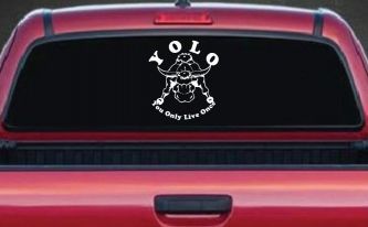 YOLO You Only Live Once Big Bull Western Rodeo Ranch Farm Car or Truck Window Decal Sticker