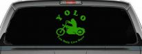 YOLO You Only Live Once Biker Car or Truck Window Vinyl Decal Sticker (Lime)
