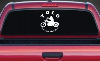YOLO You Only Live Once Biker Car or Truck Window Decal Sticker