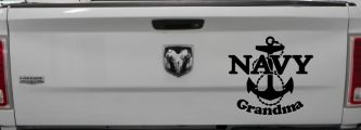 Navy Grandma Military Car or Truck Window Decal Sticker (Black)