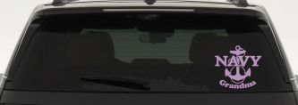 Navy Grandma Military Car or Truck Window Decal Sticker (Lilac)