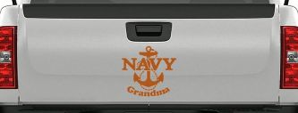 Navy Grandma Military Car or Truck Window Decal Sticker (Nut Brown)