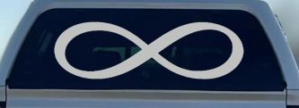 Infinity Symbol Car or Truck Window Decal Sticker (Light Gray)