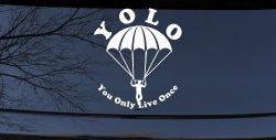 YOLO You Only Live Once Skydiving Sports Car or Truck Window Decal Sticker