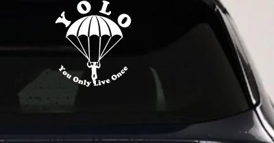 YOLO You Only Live Once Skydiving Sports Car or Truck Window Vinyl Decal Sticker