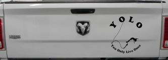 YOLO You Only Live Once Bungie Jump Car or Truck Window Decal Sticker (Black)
