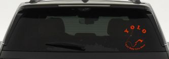 YOLO You Only Live Once Bungie Jump Car or Truck Window Vinyl Decal Sticker (Orange Red)