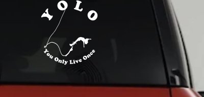 YOLO You Only Live Once Bungie Jump Car or Truck Window Vinyl Decal Sticker