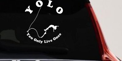 YOLO You Only Live Once Bungie Jump Car or Truck Window Vinyl Decal Sticker