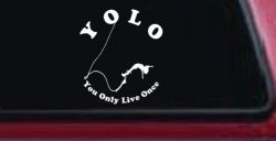 YOLO You Only Live Once Bungie Jump Car or Truck Window Decal Sticker