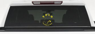 YOLO You Only Live Once Bungie Jump Car or Truck Window Vinyl Decal Sticker (Yellow)
