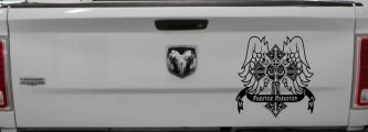Forever Forgiven Cross Wings Christian Car or Truck Window Decal Sticker (Black)