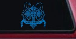 Forever Forgiven Cross Wings Christian Car or Truck Window Decal Sticker (Sky Blue)