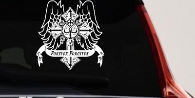 Forever Forgiven Cross Wings Christian Car or Truck Window Vinyl Decal Sticker