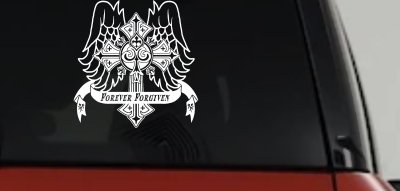 Forever Forgiven Cross Wings Christian Car or Truck Window Vinyl Decal Sticker