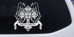 Forever Forgiven Cross Wings Christian Car or Truck Window Decal Sticker