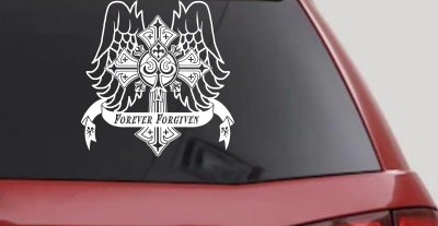 Forever Forgiven Cross Wings Christian Car or Truck Window Vinyl Decal Sticker