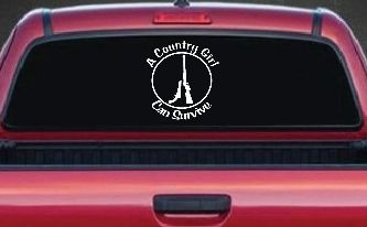 A Country Girl Can Survive Rifle And Pistol Guns Car or Truck Window Decal Sticker