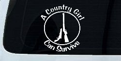 A Country Girl Can Survive Rifle And Pistol Guns Car or Truck Window Decal Sticker