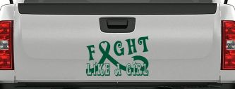 Fight Like a Girl Breast Cancer Car or Truck Window Vinyl Decal Sticker (Dark Green)