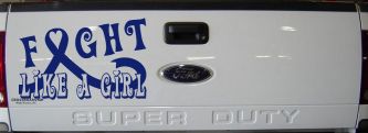 Fight Like a Girl Breast Cancer Car or Truck Window Decal Sticker (Navy)
