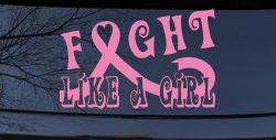 Fight Like a Girl Breast Cancer Car or Truck Window Decal Sticker (Pink)