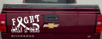 Fight Like a Girl Breast Cancer Car or Truck Window Decal Sticker (White)