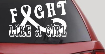 Fight Like a Girl Breast Cancer Car or Truck Window Vinyl Decal Sticker